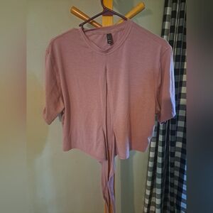 adidas Mauve Tie-Front Crop Top